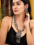 Silver Toned Oxidised Tribal Necklace Jewellery Set