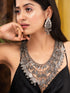 Oxidised Siver Toned Tribal Triple Layered Necklace Jewellery Set