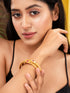 Set Of 2 Gold Plated Pink Stone Studded handcrafted Bangles