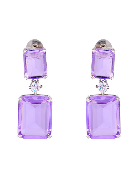 Lavender Silver Plated Classic Luxe Chandelier Drop Earrings