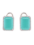 Sea Green Square Studs Earrings
