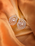 Rose Gold plated AD & Pearl studded Statement Floral Small Stud Earrings