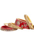 Set Of 2 GoldPlated Red & White KundanStudded Bangles