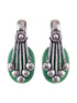 Oxidised Silver Plated Green stone studded Statement Necklace Jewellery Set