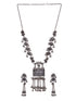 Silver Toned Oxidised Tribal Necklace Jewellery Set