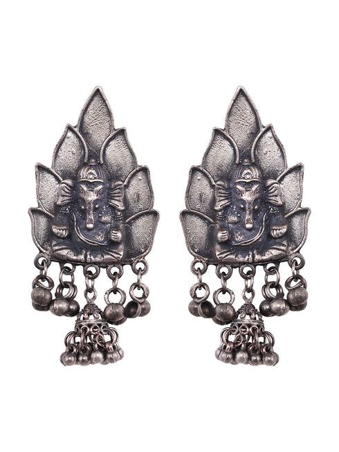 Oxidised Siver Toned Tribal Triple Layered Necklace Jewellery Set