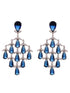 Silver Plated Blue Sapphire AD Studded Statement Necklace Jewellery set