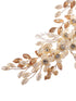 Gold Toned Off White Floral Pearl Embellished Hair Styling Tiara