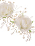 White Rose Pearl Beaded Designer Hair Accessory