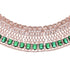 Rose Gold Plated Green AD Studded Bridal Choker Jewellery Set