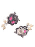 Oxidised Silver Plated Red stone Studded & Pearl Beaded Tribal Necklace Jewellery Set