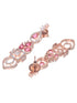 Rose Gold Toned Red AD Studded Necklace Jewellery Set