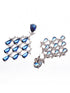 Silver Plated Blue Sapphire AD Studded Statement Necklace Jewellery set