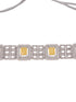 Rose Gold Plated Yellow AD studded Sleek Choker Jewellery Set