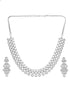 White Rhodium plated Unique Design AD studded Necklace Earrings Girls