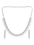 White Rhodium plated Unique Leaf Design AD studded Necklace Earrings for Women & Girls