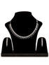 White Rhodium plated Unique Leaf Design AD studded Necklace Earrings for Women & Girls