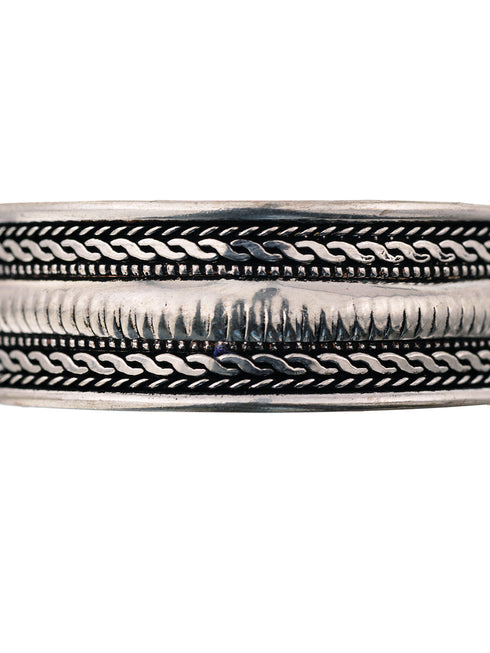 Oxidised Silver Toned Kada Bracelet