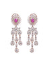 Rose Gold Toned Pink AD Studded Statement Necklace jewellery Set