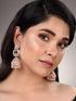Rose Gold Plated White AD Studded Lightweight Jhumka Earrings