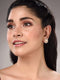 Gold Plated White AD Studded Circular Studs Earrings