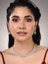 Silver Plated White AD studded Star Shaped Necklace Jewellery Set