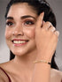 Gold Plated White AD StuddedAdjustable Mangalsutra Bracelet