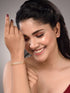 Gold Toned White Ad Studded Sleek Wraparound Bracelet