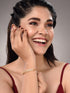 Gold Toned White Ad Studded Sleek Wraparound Bracelet