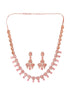 Contemporary Pink Diamond studded Necklace Earrings for women & Girls