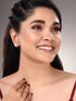 Gold Plated White AD Studded Circular Studs Earring