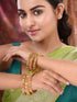 Set of 6 Gold Plated Stone Studded Filigree Bridal Bangles