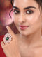 Rose Gold Plated Green AD Encrusted Quirky Floral Finger Ring
