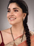 Gold Plated White AD Studded Mangalsutra Earrings
