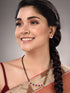 GOLD Plated Red AD Studded Black Beaded Mangalsutra Jewellery Set