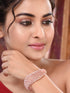 Rose Gold Toned AD Studded Handcrafted Bangle Style Bracelet