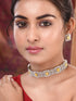 Rose Gold Plated Yellow AD studded Sleek Choker Jewellery Set