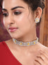 Rose Gold Plated Yellow AD studded Sleek Choker Jewellery Set