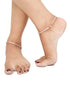 Set Of 2 Rose Gold Plated White AD Studded Payal Anklet