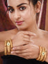 Set Of 6 Panchi Gold Plated Floral Panchi Kundan Studded Designer Bangles