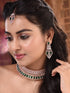 Rose Gold Plated Green AD Studded Bridal Choker Jewellery Set