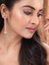 Rose Gold Plated White AD Studded Long Dangler Earrings