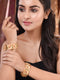 Set Of 2 Gold Toned Petal Motif Openable Bridal Bangles
