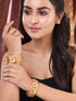 Set Of 2 Gold Toned Petal Motif Openable Bridal Bangles