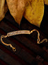 Gold Toned White Ad Studded Sleek Wraparound Bracelet