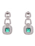 Silver Plated Green AD Studded Statement Necklace Jewellery Set