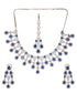 Silver plated Blue AD Studded statement Necklace Jewellery Set Mangtika