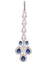 Silver plated Blue AD Studded statement Necklace Jewellery Set Mangtika