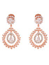 Rose Gold Plated AD Studded modern Chandbali Earrings