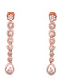 Rose Gold Plated White AD Studded Long Dangler Earrings